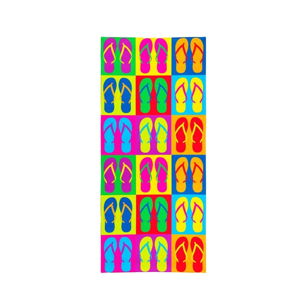 Arkwright Printed Velour Beach Towel Flip Flops Design, 30x60in. Buy one or a Case of 24